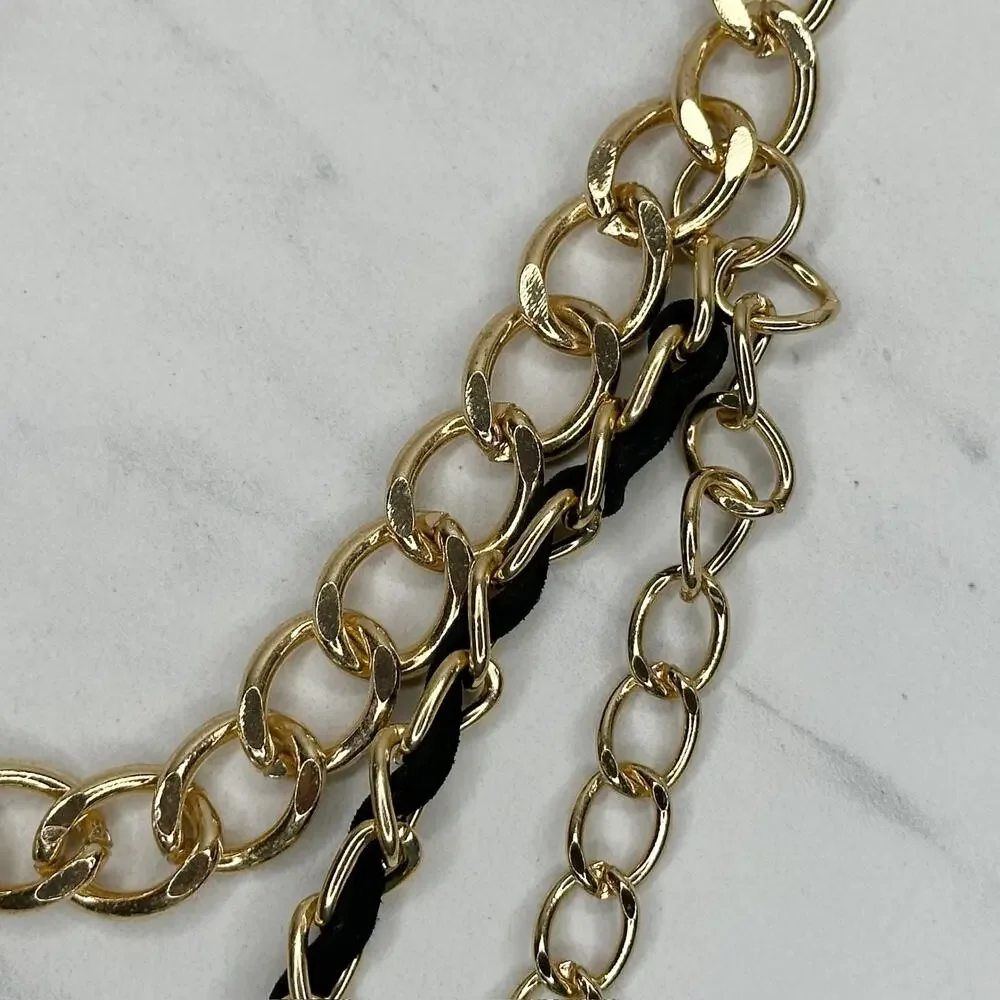 Chunky Gold Tone Multi Chain Link Belt Small/Medium (S/M) Y2K Festival ✨